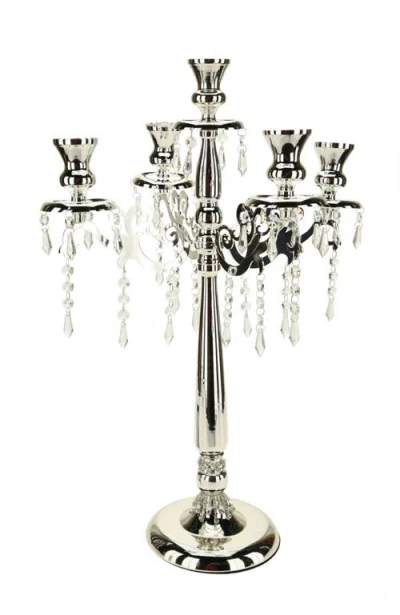 Mark Roberts Jeweled Pedestalcandelabra In Silver