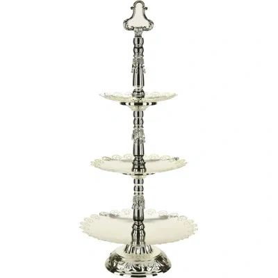 Mark Roberts Jeweled Silver/beige 3-tier Spray - 23 Inches In Beige;silver