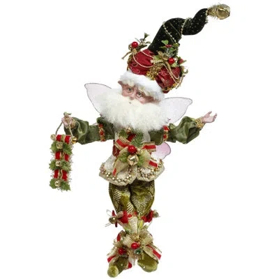 Mark Roberts Jingle All The Way Fairy, Small - 11.5 Inches In Green,red,white,gold