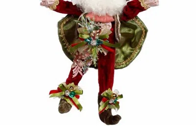 Mark Roberts Joyeux Noel Fairy Small 10" In Green In Red