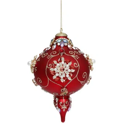 Mark Roberts King's Jewel Extra Fancy Finial, Red - 8 Inches In White;red;gold;silver