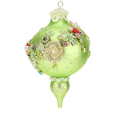 Mark Roberts King's Jewel Finial Ornament In Green