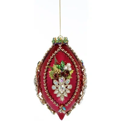 Mark Roberts King's Jewel Finial Ornament, Raspberry Shiny - 8 Inches In Green;red;gold