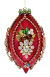 Mark Roberts King's Jewel Finial Ornament, Raspberry Shiny In Red