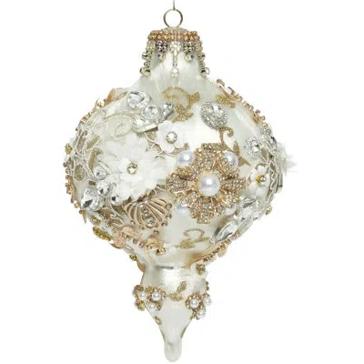 Mark Roberts Kings Jewel  Extra Fancy Finial Ornament, Ivory - 8 Inches In White;gold;silver;ivory