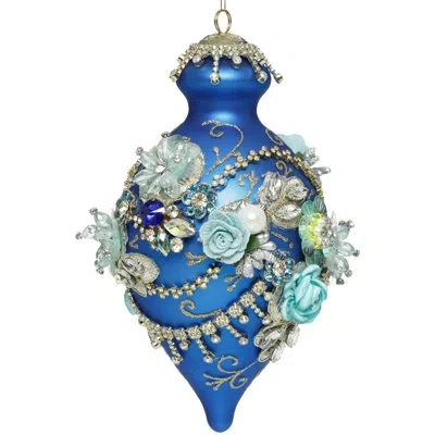 Mark Roberts Kings Jewel Fancy Finial Ornament, Blue - 9 Inches In Blue;white;green;gold;silver
