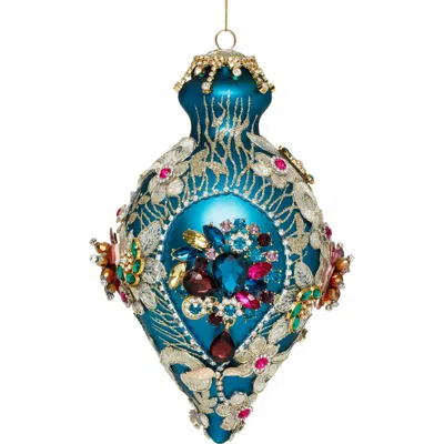 Mark Roberts Kings Jewel Fancy Finial Ornament, Teal In Blue