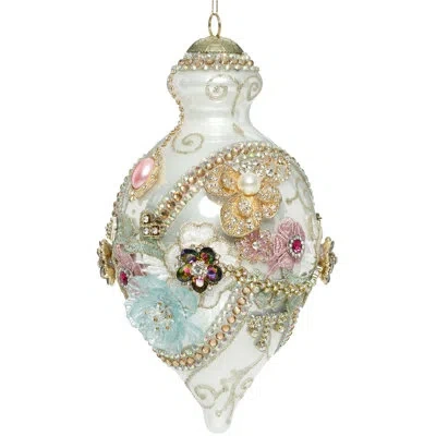 Mark Roberts Kings Jewel Fancy Finial Ornament, White - 8 Inches In Blue;white;green;red;pink;gold