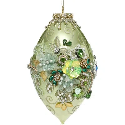 Mark Roberts Kings Jewel Finial Ornament, Green - 7 Inches In Blue;white;green;gold