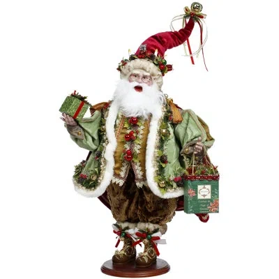 Mark Roberts Kris Kringle Santa - 25.5 Inches In Red,green,white,brown,gold