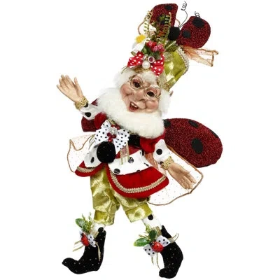 Mark Roberts Lady Bug Elf, Small - 13.5 Inches In Black;green;red