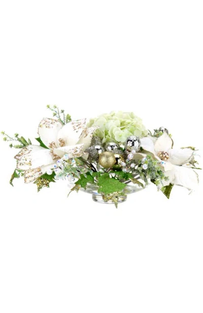 Mark Roberts Large Poinsettia Centerpiece, Ivory In White