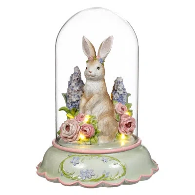 Mark Roberts Lighted Bunny With Flower Dome - 12 Inches In Yellow;pink;purple;brown;white;green