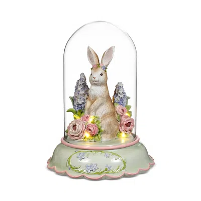 MARK ROBERTS LIGHTED BUNNY WITH FLOWER DOME
