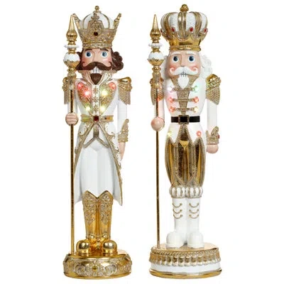 Mark Roberts Lighted Grand King Nutcracker, Set Of 2 - 19-20 Inches In Gold