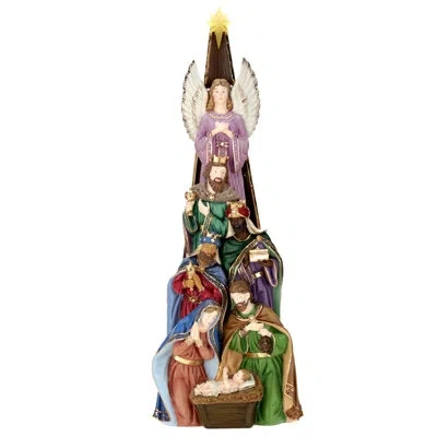 Mark Roberts Lighted Nativity Tree - 24 Inches In Purple;gold;blue;brown;white;green;red