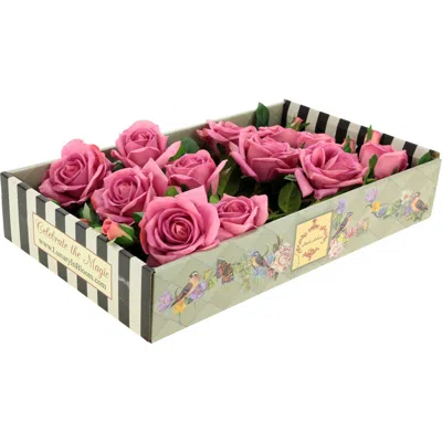 Mark Roberts Luscious Garden Rose Natural Touch, Box Of 6 In Pink