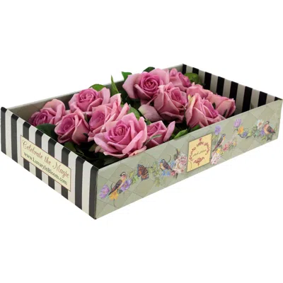 Mark Roberts Luscious Garden Rose Natural Touch, Box Of 6 In Pink