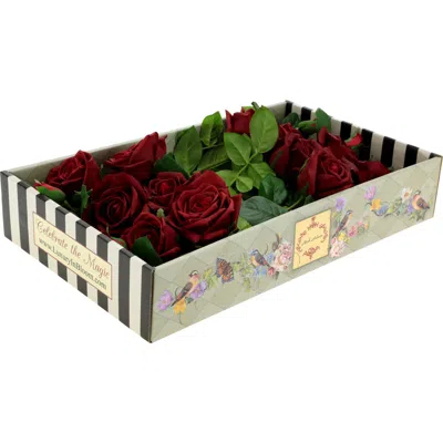 Mark Roberts Luscious Garden Rose Natural Touch, Box Of 6 In Red