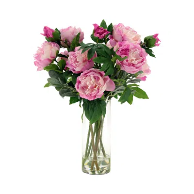 Mark Roberts Luscious Peony Floral Arrangement In Pink