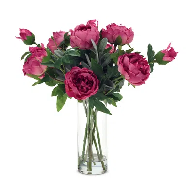 Mark Roberts Luscious Peony Floral Arrangement In Red