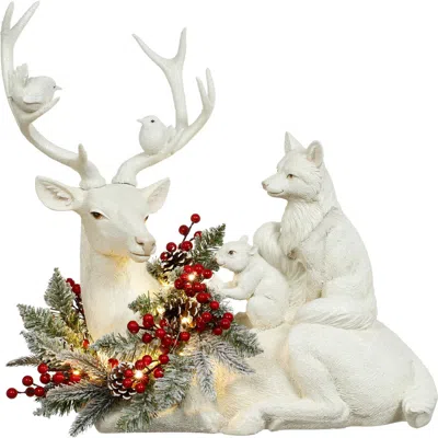 Mark Roberts Lying Deer With Wreath In Multi