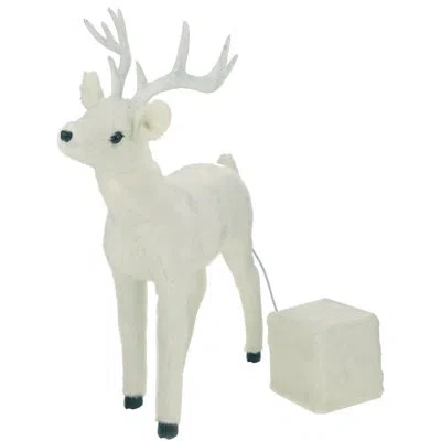 Mark Roberts Mechanical Standing Deer - 32 Inches In White