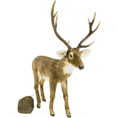 Mark Roberts Mechanical Standing Deer, Medium - 45 X 66 Inches In Brown
