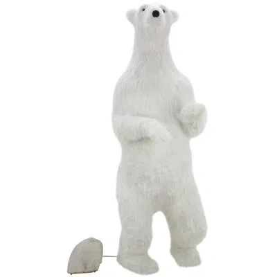 Mark Roberts Mechanical Standing Polar Bear - 72 Inches In White,black