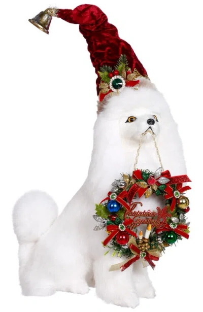 Mark Roberts Merry Christmas Sitting Dog In White