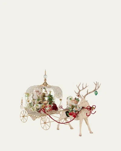 Mark Roberts Mistletoe Santa With Deer And Carriage Decor In Neutral