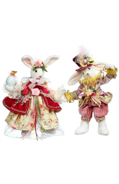 Mark Roberts Mr & Mrs Cotton Tail Rabbit, Set Of  2, Small In Multi