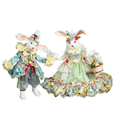 Mark Roberts Mr & Mrs Peter Rabbit, Medium- 23-24 Inches Set Of 2 In Yellow;blue;white;green