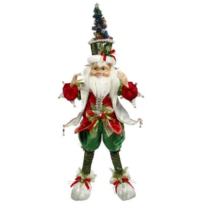 Mark Roberts North Pole Christmas Tree Elf - 45 Inches In Red,green,white,gold