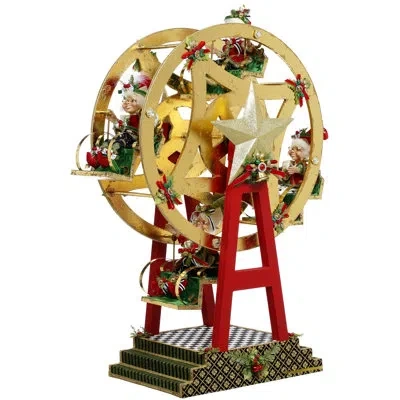 Mark Roberts North Pole Ferris Wheel With Elf - 36 Inches In Gold,red,green,black