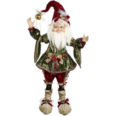 Mark Roberts North Pole Holly Jolly Elf - 34 Inches In Green,red,cream