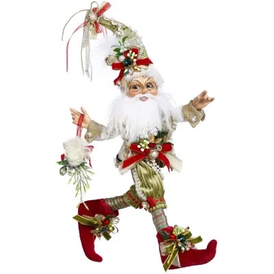 Mark Roberts North Pole Mistletoe Elf, Small - 13 Inches In White,green,red