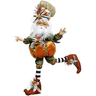 Mark Roberts North Pole Pumpkin Elf, Small - 14.5 Inches In Orange;gold;black;white;green