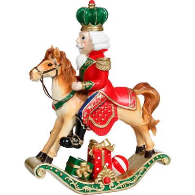 Mark Roberts Nutcracker With Rocking Horse In Multi