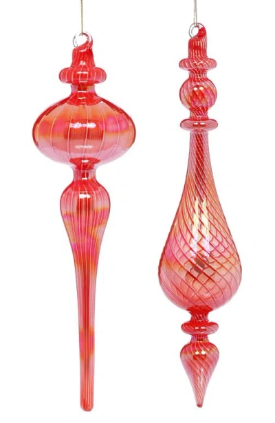 Mark Roberts Ornate Finial Ornament, Set Of 6 In Red