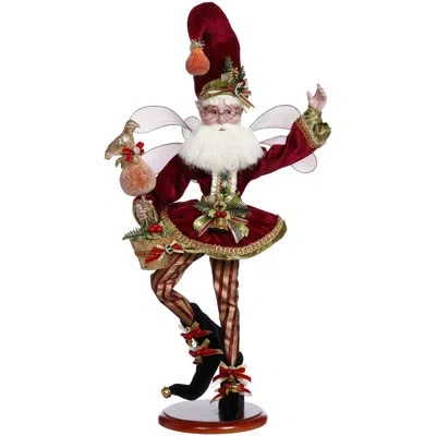 Mark Roberts Partridge In A Pear Tree Fairy On Base - 23 Inches In Gold,green,red