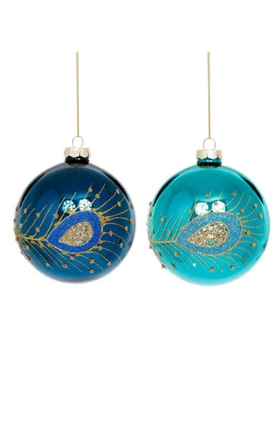 Mark Roberts Peacock Ball Ornament, Set Of 6 In Multi