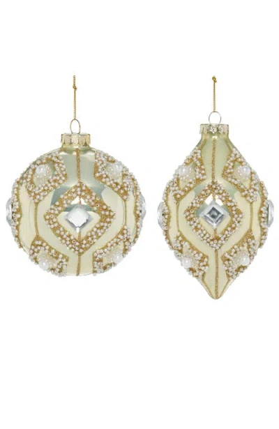 Mark Roberts Pearl Bead Diamond Ornament, Box Of 6 In Multi