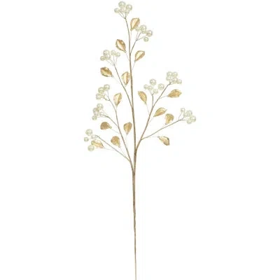 Mark Roberts Pearl Berry Spray - 30 Inches Set Of 6 In White;gold