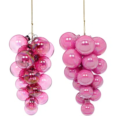 Mark Roberts Pearl Grape Cluster Ornament, Set Of 6 In Pink