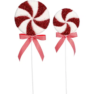 Mark Roberts Peppermint Pick, Set Of 4 In Red