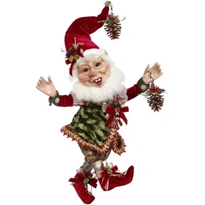 Mark Roberts Pinecone Elf, Medium - 17 Inches In Gold,green,red