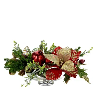 Mark Roberts Poinsettia Large Centerpiece In Red