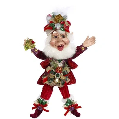 Mark Roberts Present Elf, Small - 10 Inches In Purple,gold,green,red