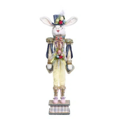 Mark Roberts Rabbit Nutcracker Yellow, Small - 24.5 Inches In Blue;beige